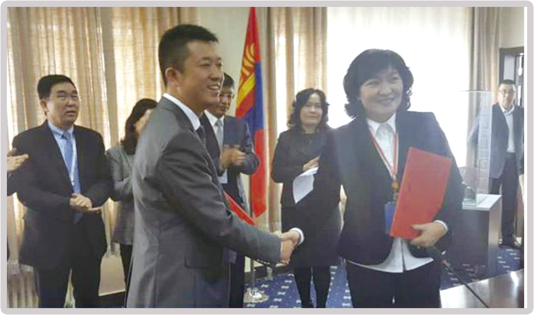 与蒙古客户签约